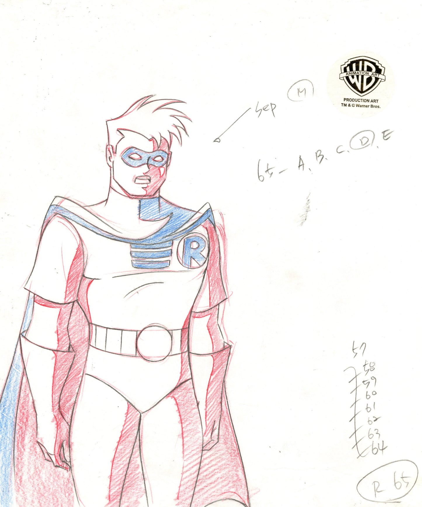 Batman The Animated Series Original Production Drawing: Robin