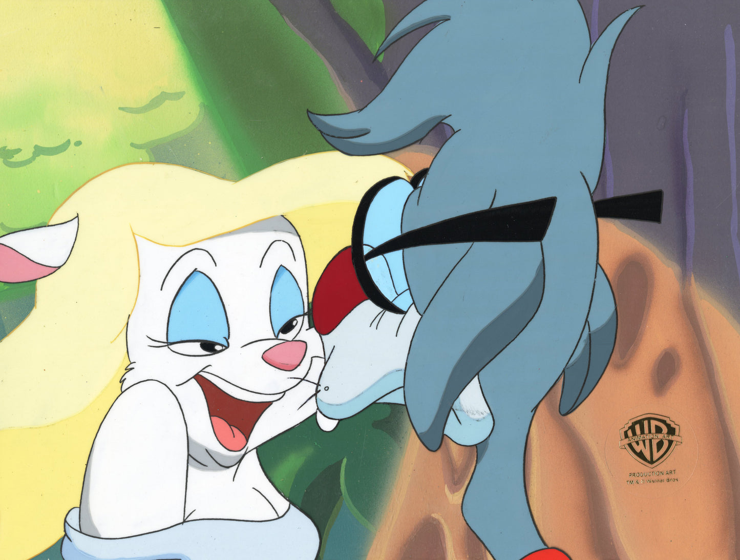 Animaniacs Original Production Cel on Original Production Background: Minerva and Wilford