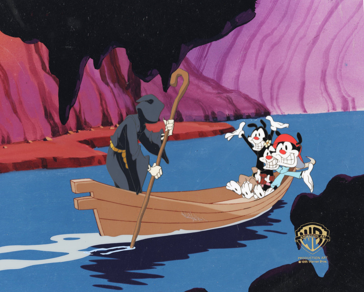 Animaniacs Original Production Cel: Yakko, Wakko, Dot and Death