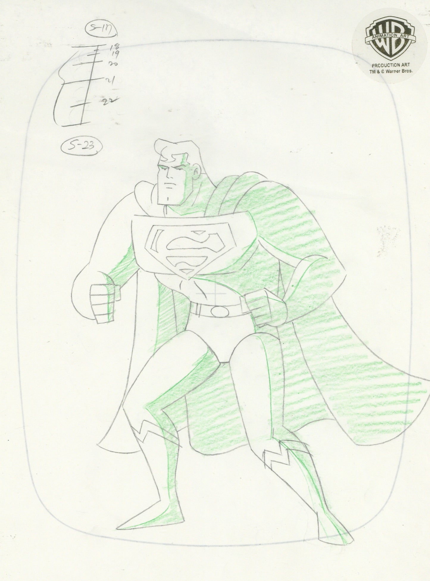 Superman the Animated Series Original Production Drawing: Superman
