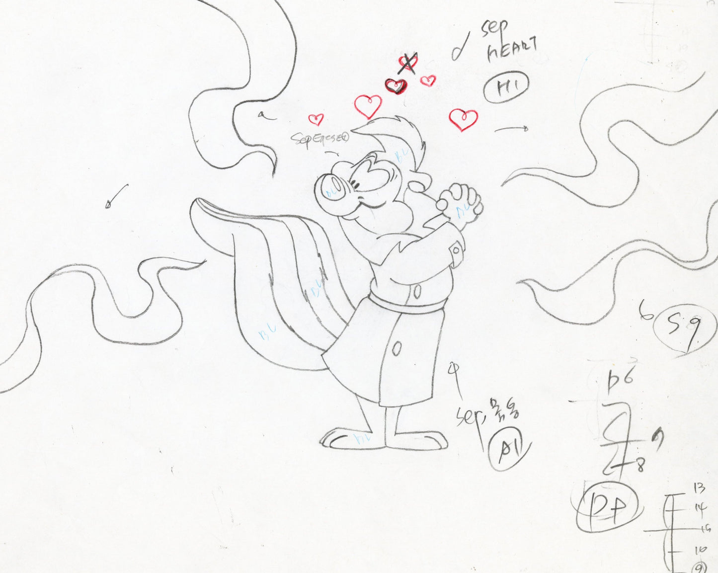 Looney Tunes Original Production Drawing: Pepe Le Pew