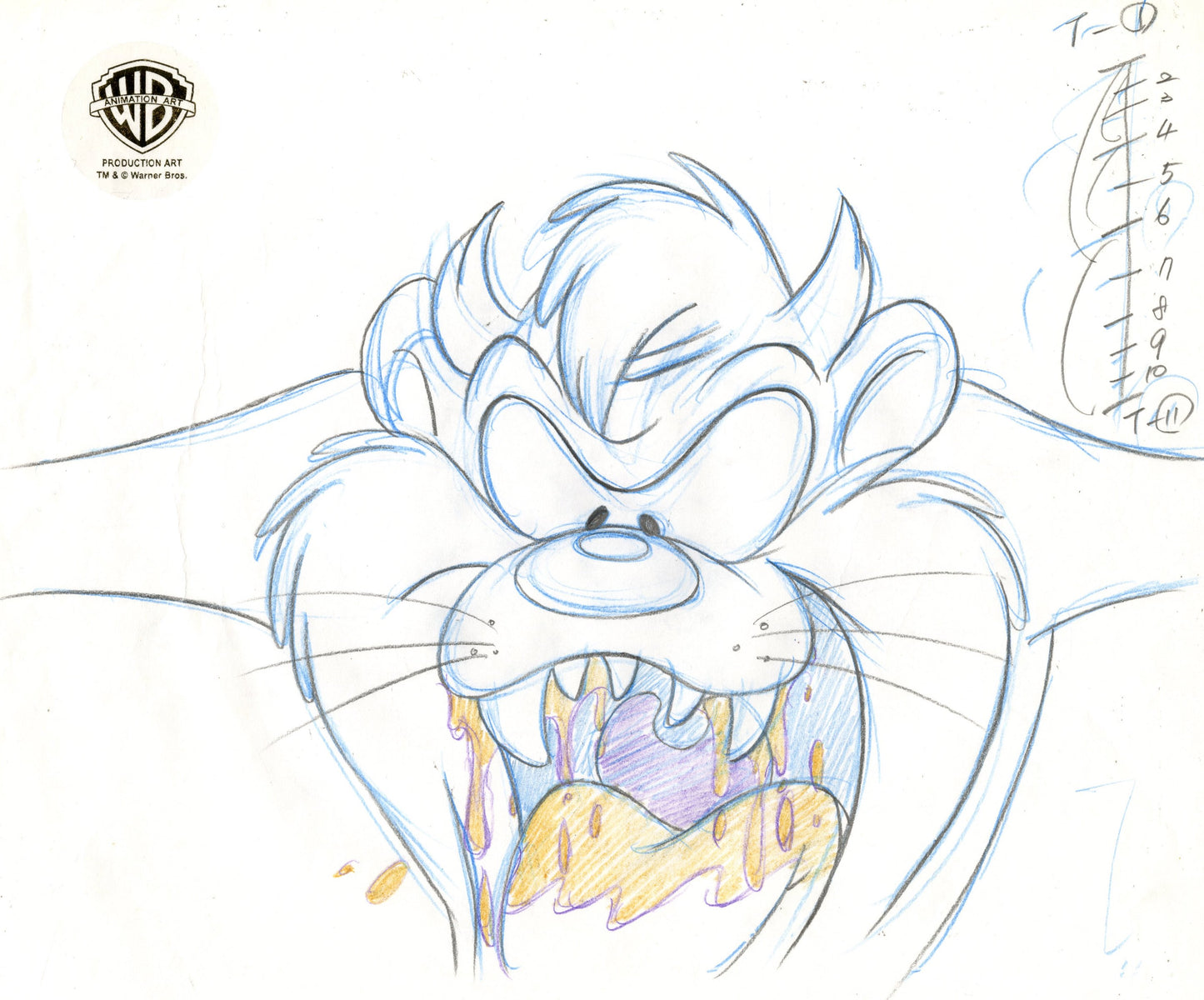 Looney Tunes Original Production Drawing: Taz