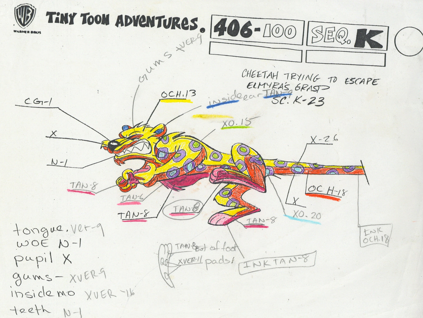 Tiny Toons Color Call Out Set: Cheetah