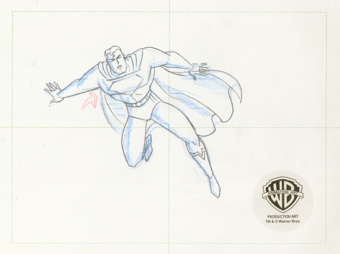 Superman The Animated Series Original Production Drawing: Superman
