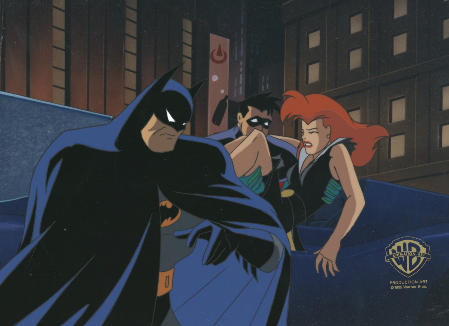 Batman The Animated Series Original Production Cel: Batman, Robin, and Veronica Vreeland