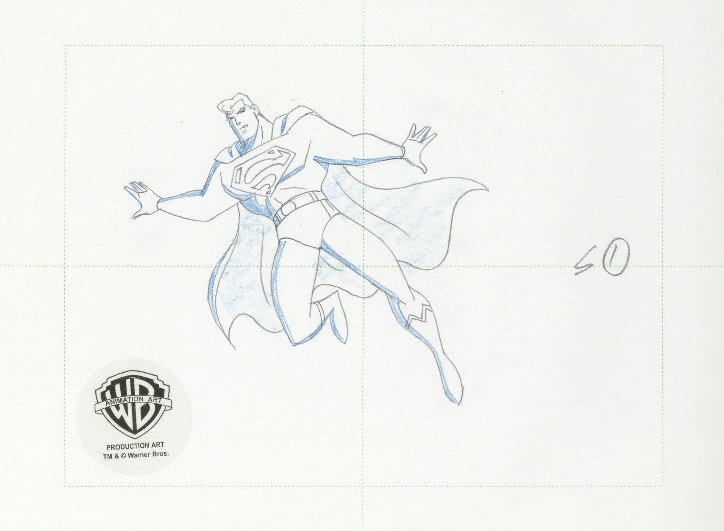 Superman The Animated Series Original Production Drawing: Superman