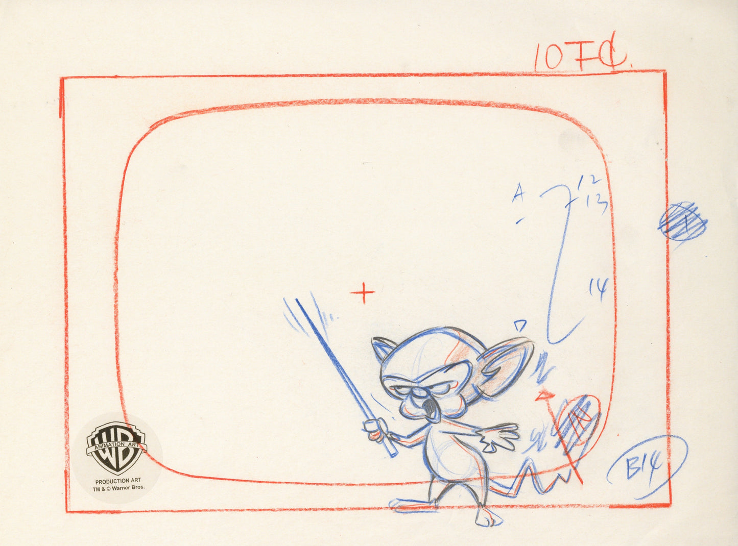 Pinky And The Brain Original Production Drawing: Brain