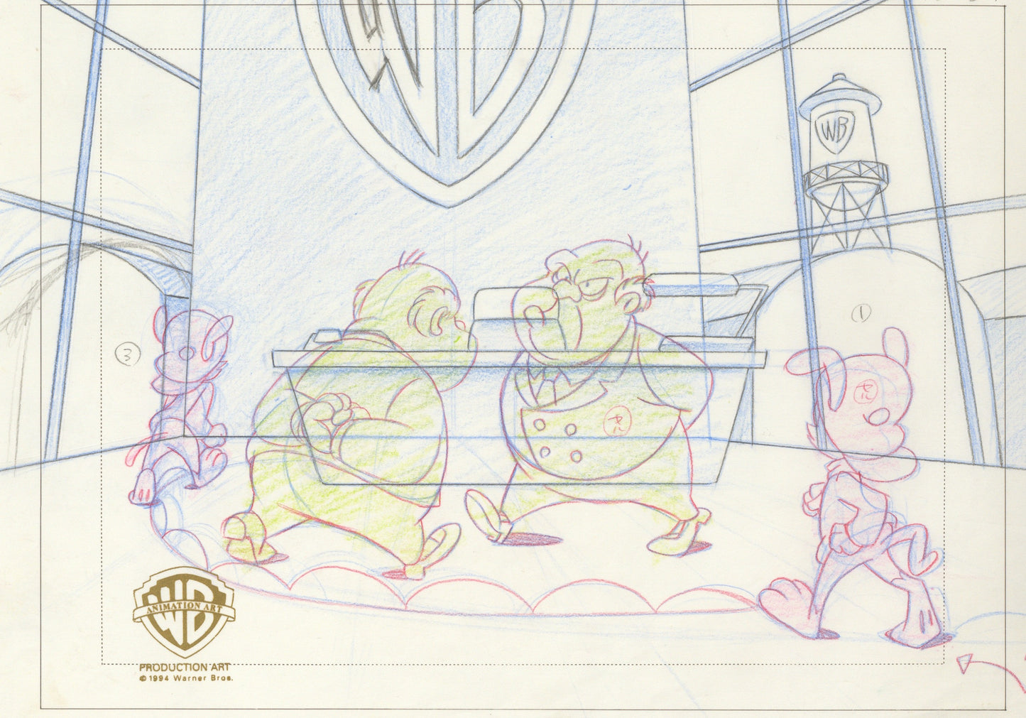 Animaniacs Original Production Drawing: Thaddeus Plotz and Wakko