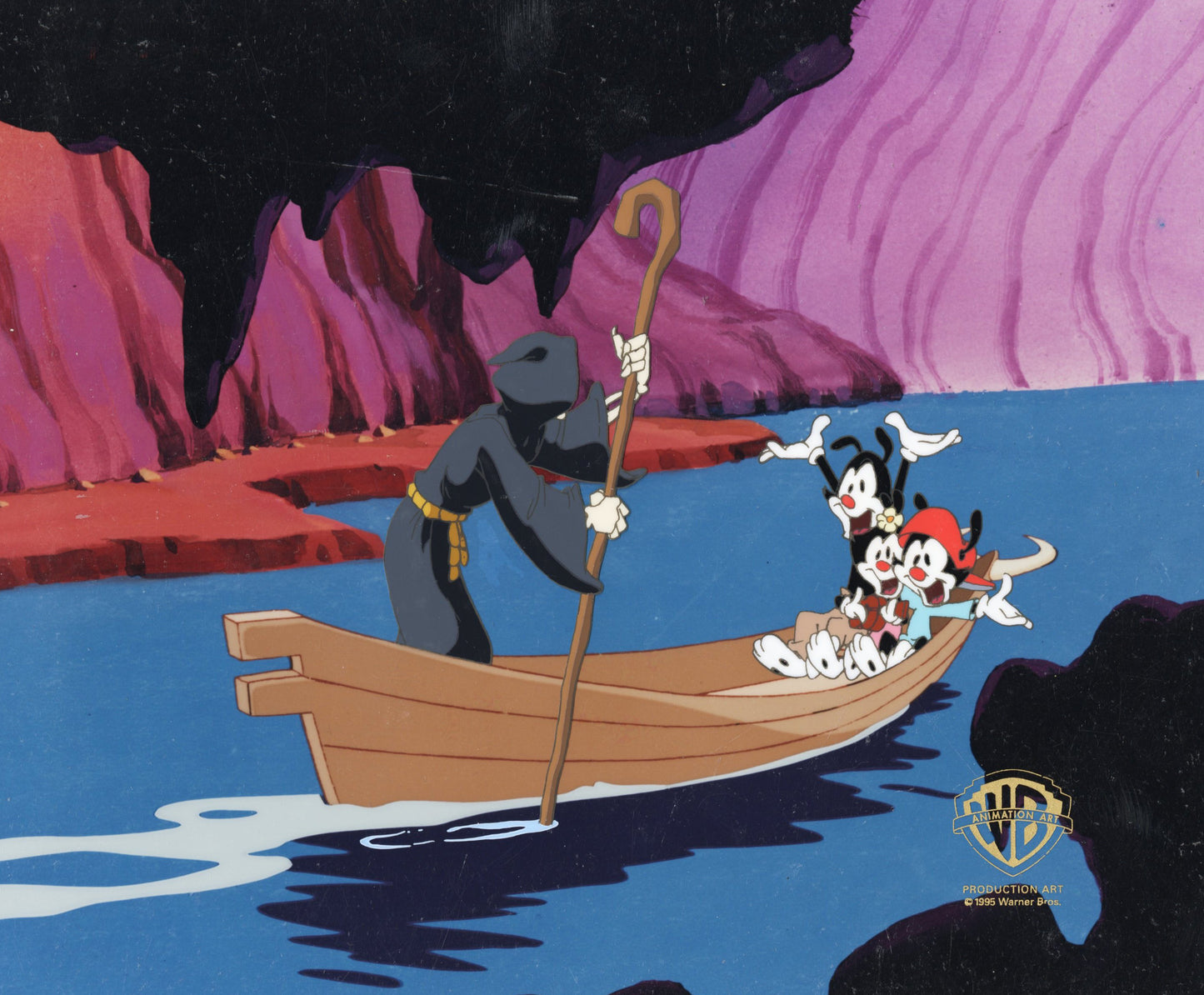 Animaniacs Original Production Cel: Yakko, Wakko, Dot and Death