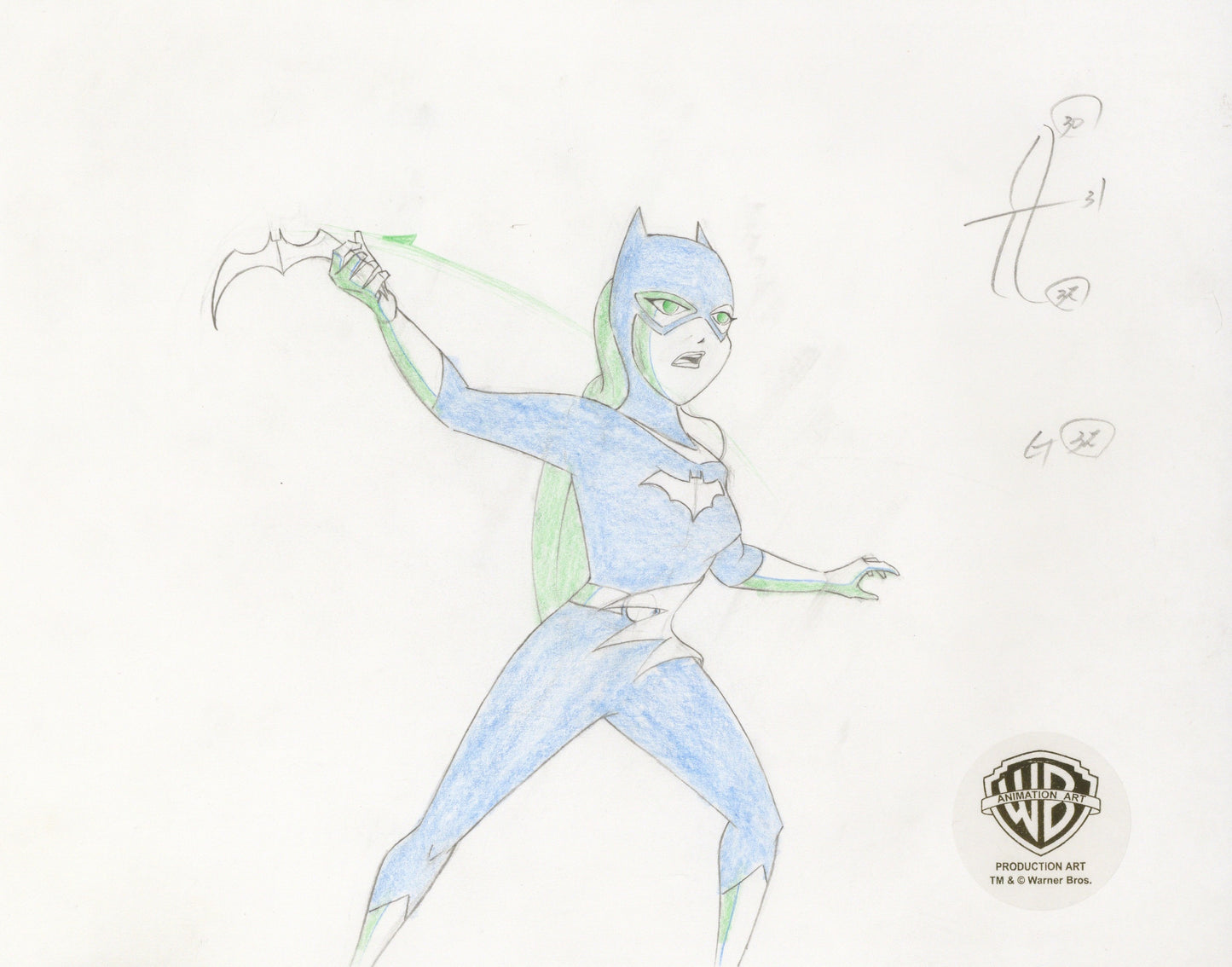 The New Batman Adventures Original Production Drawing: Batgirl