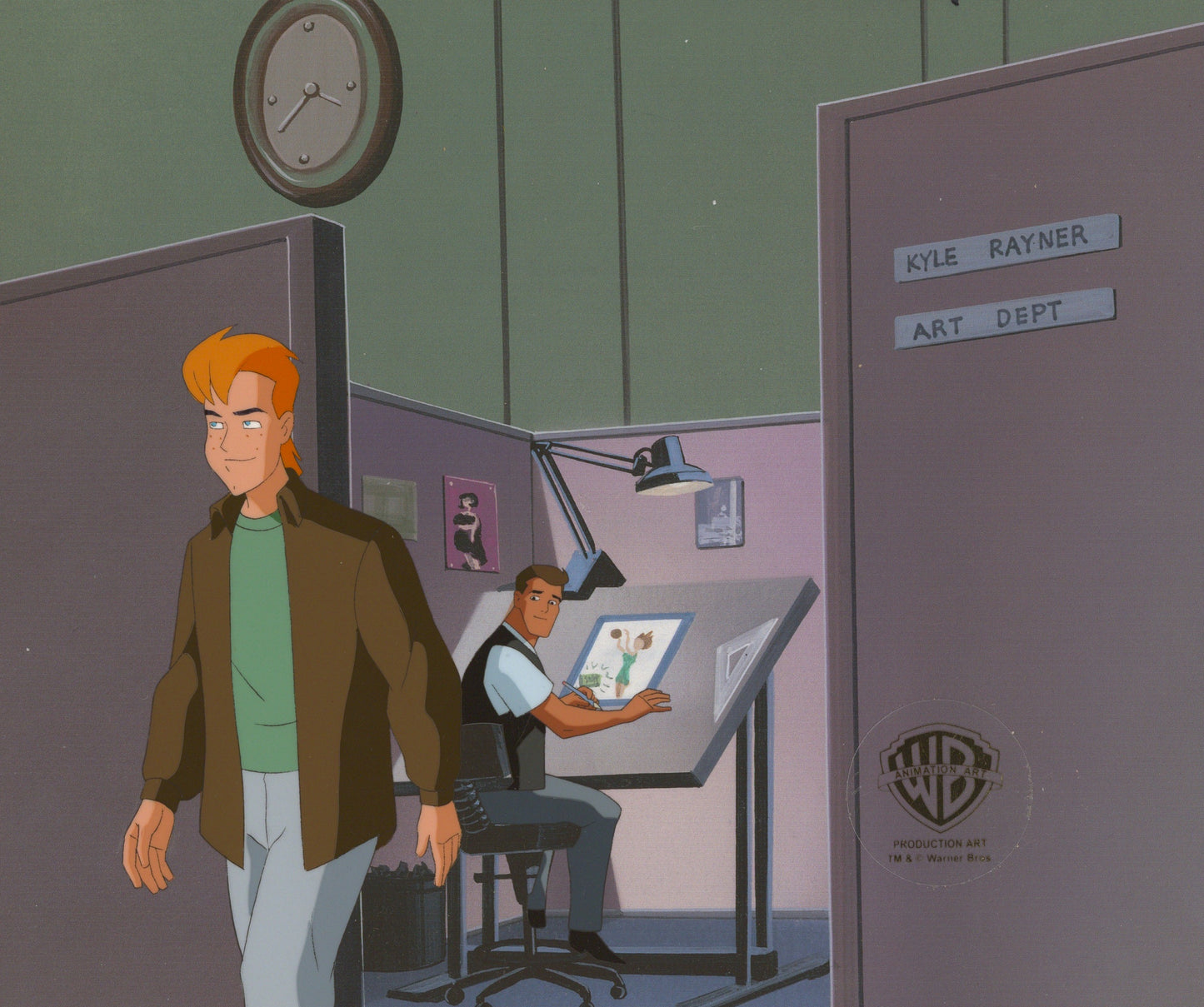 Superman The Animated Series Original Production Cel: Jimmy Olsen and Kyle Rayner