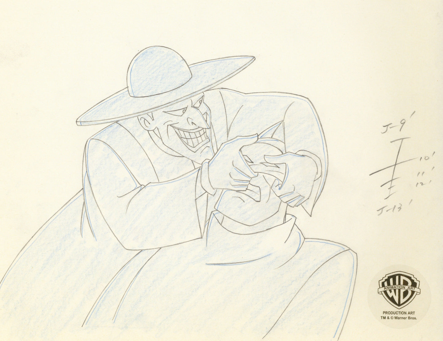 Batman The Animated Series Original Production Drawing: Batman and Joker