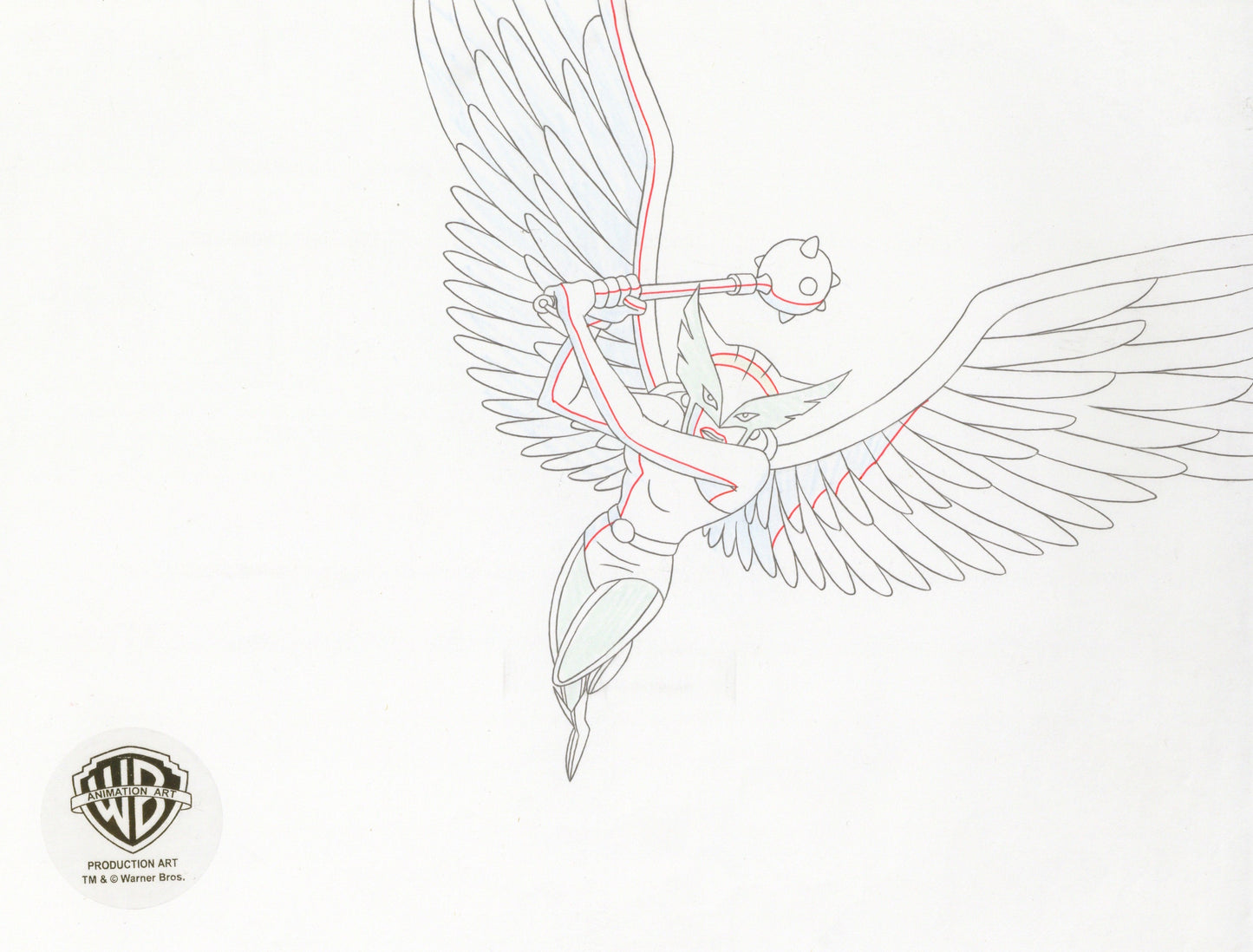 Justice League Original Production Drawing: Hawkgirl