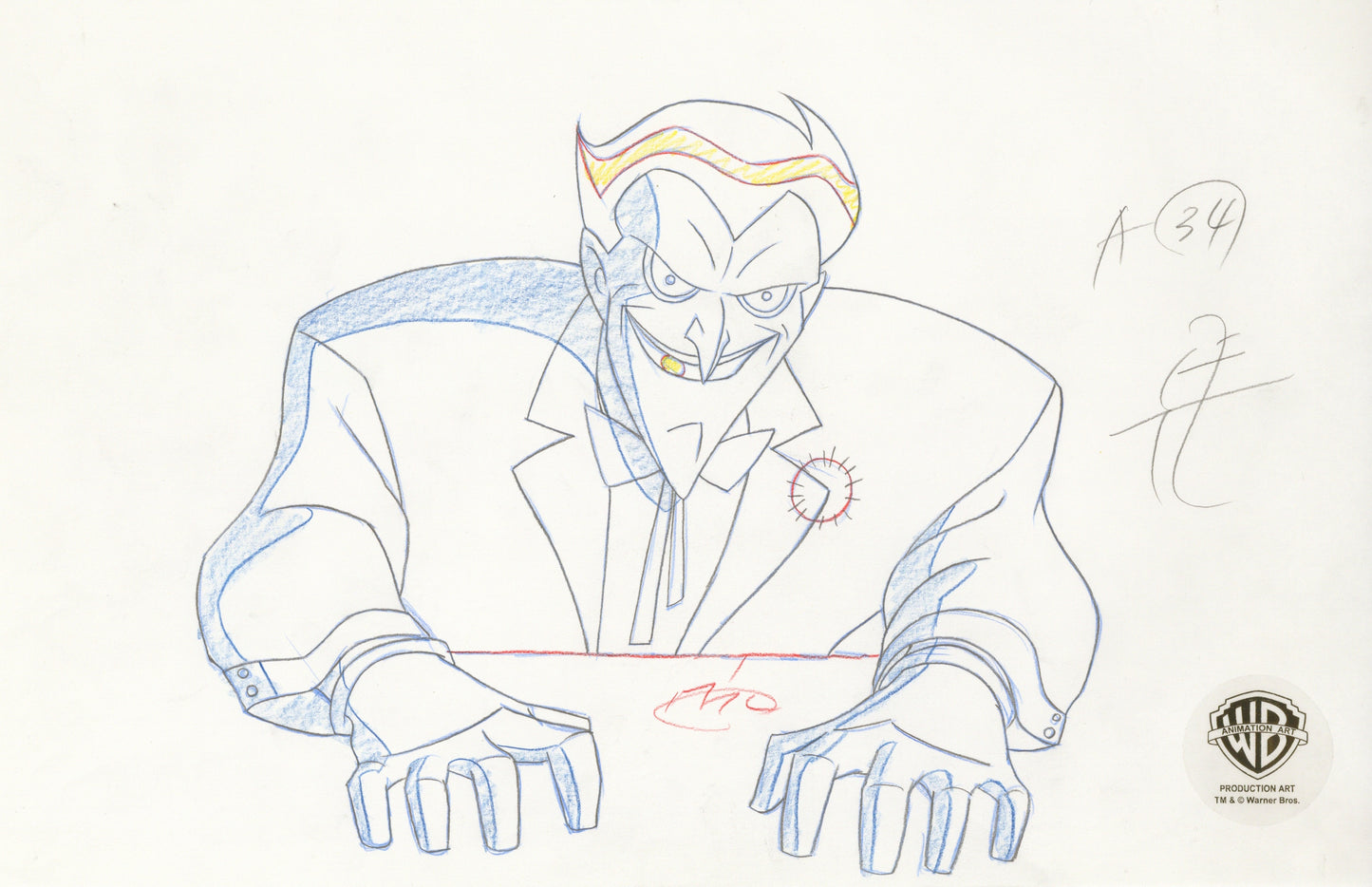 Justice League Original Production Drawing: Joker