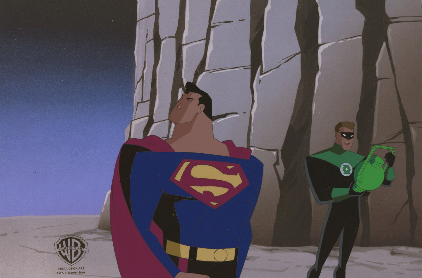 Superman The Animated Series Original Production Cel: Superman and Green Lantern