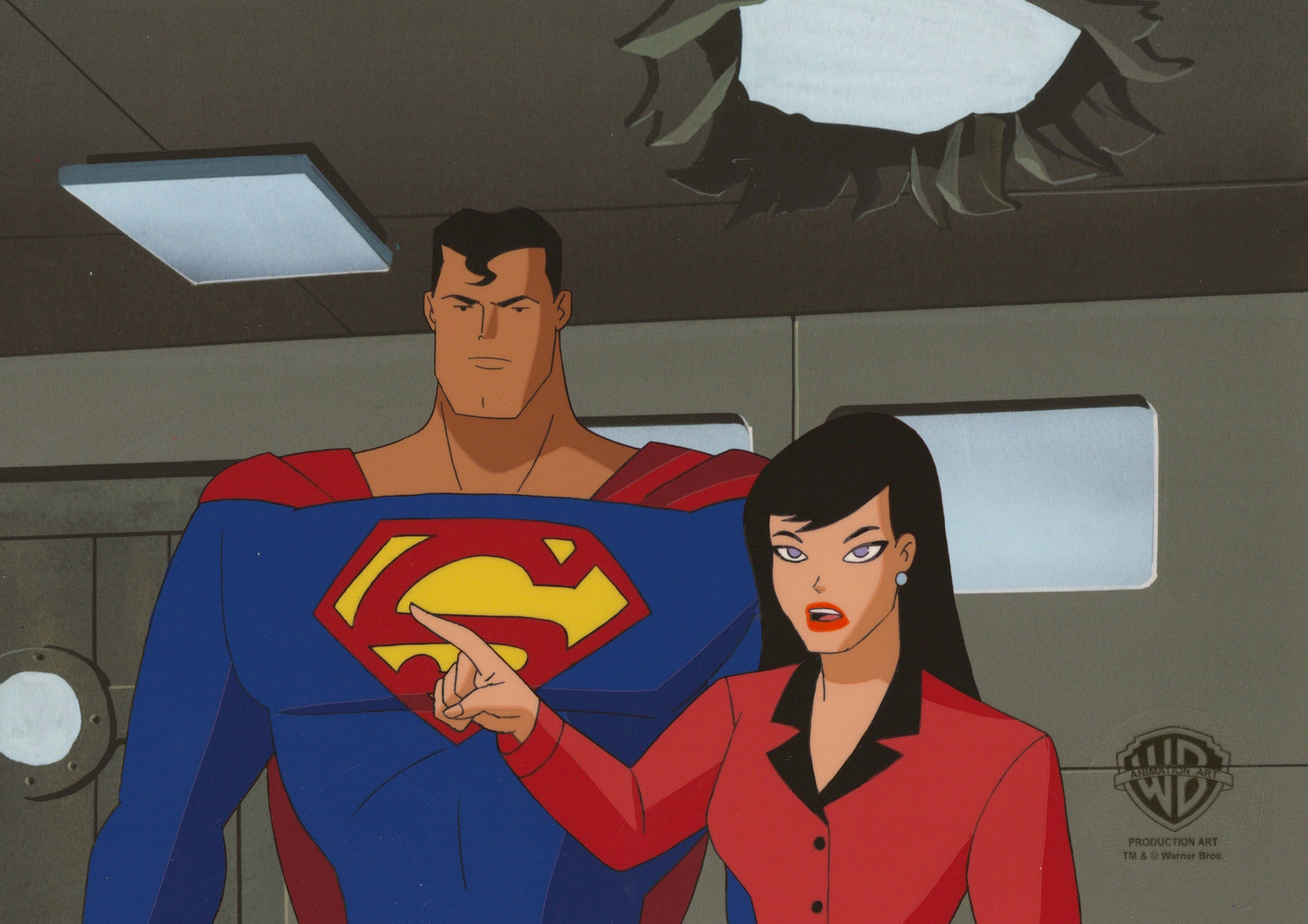 Superman the Animated Series Original Production Cel: Superman and Lois Lane