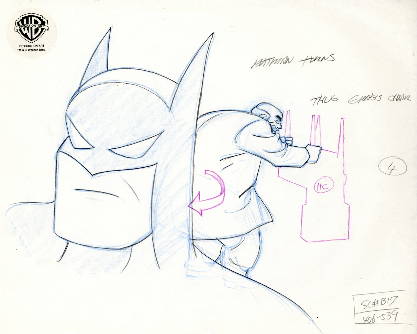 Batman The Animated Series Original Production Drawing: Batman