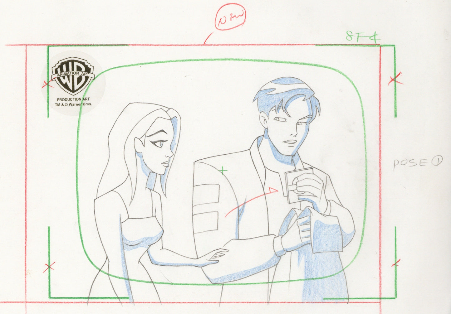 Batman Beyond Original Production Drawing: Terry McGinnis (Batman) and Dana