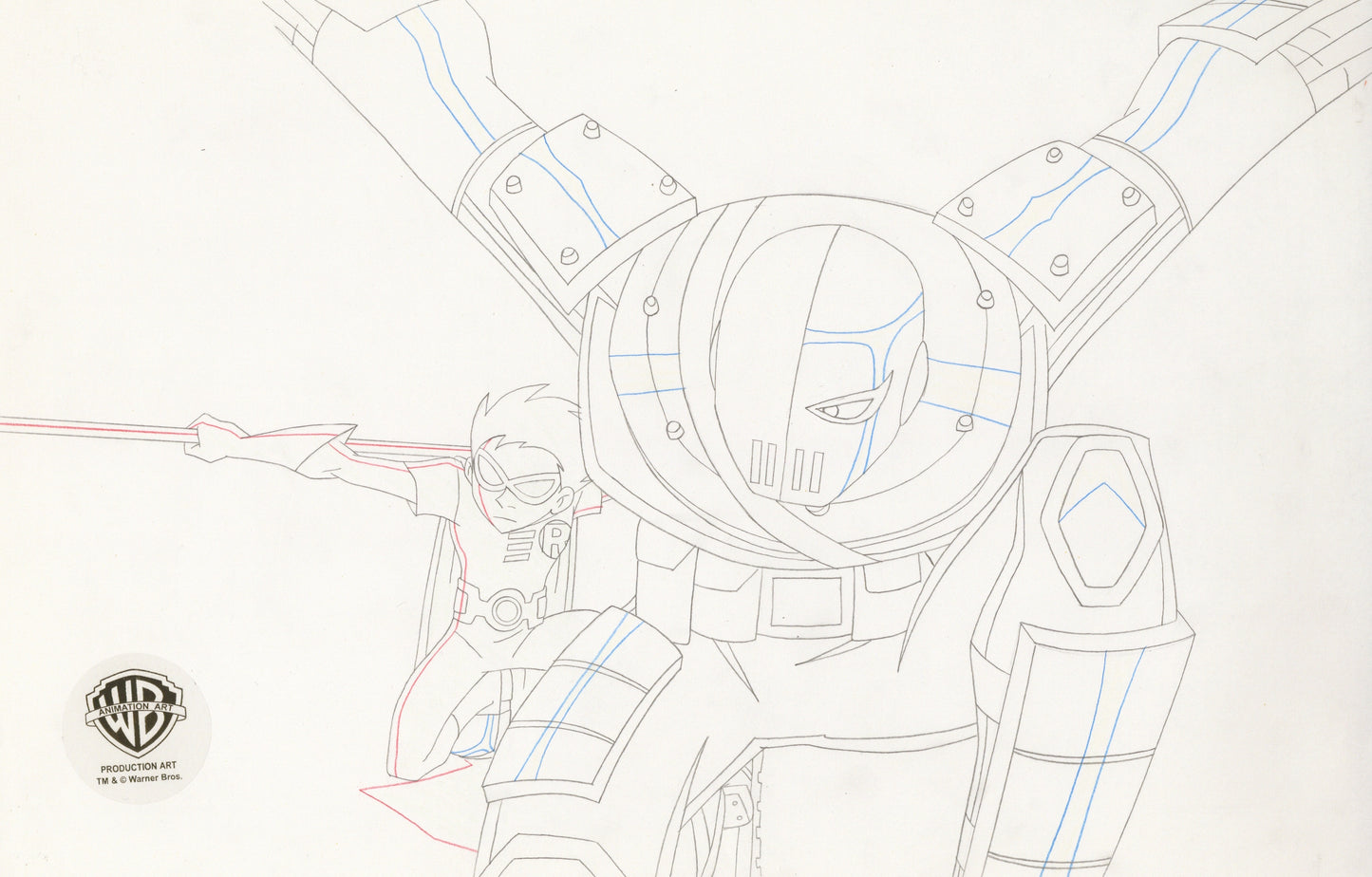 Teen Titans Original Production Drawing: Robin and Slade