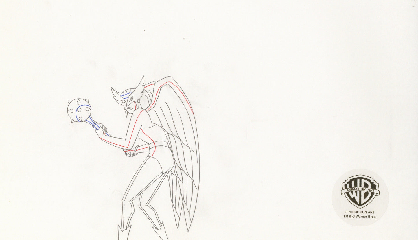Justice League Original Production Drawing: Hawkgirl
