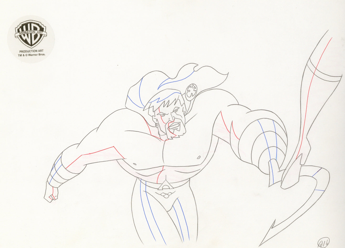 Justice League Original Production Drawing: Aquaman