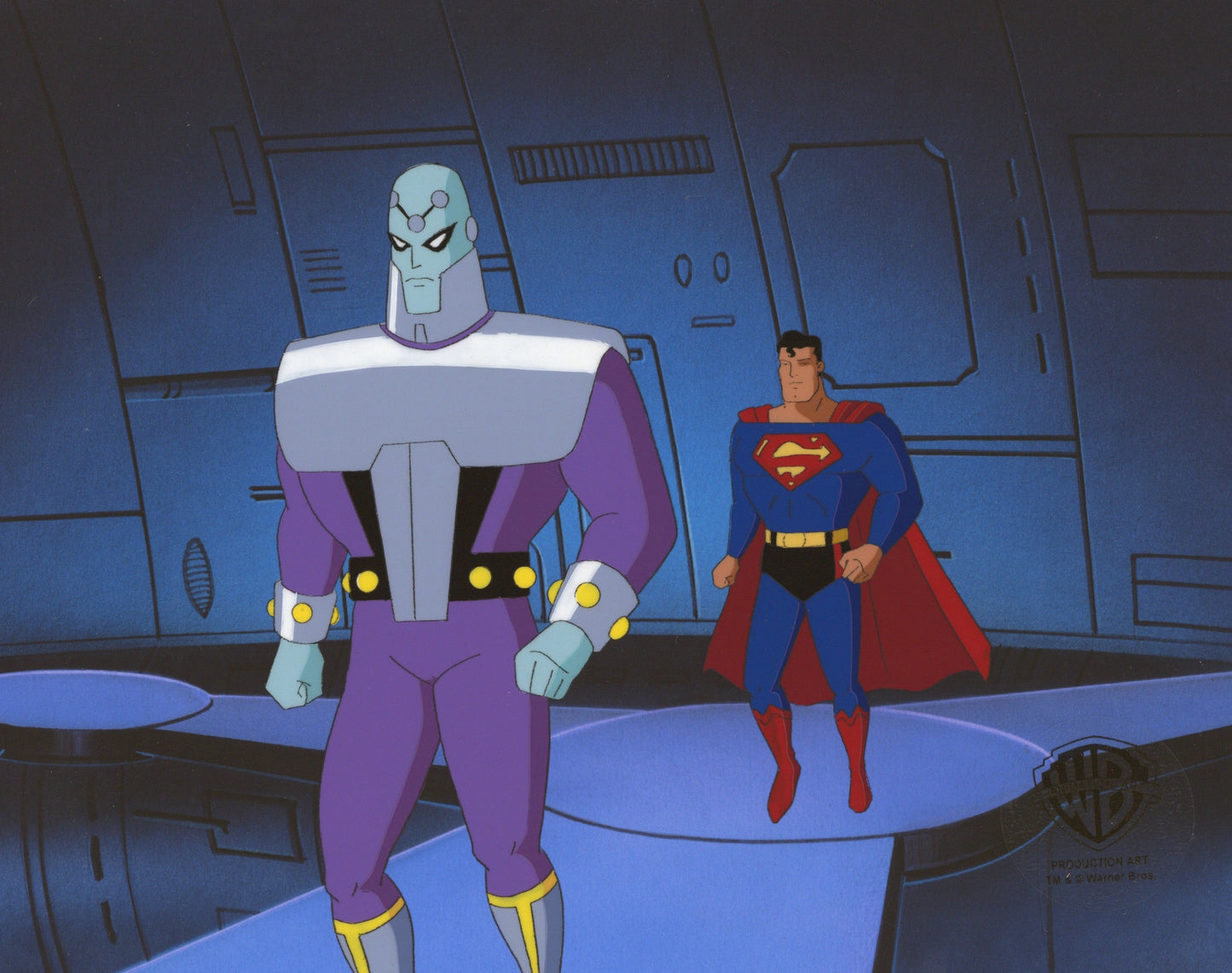 Superman The Animated Series Original Production Cel: Superman and Brainiac