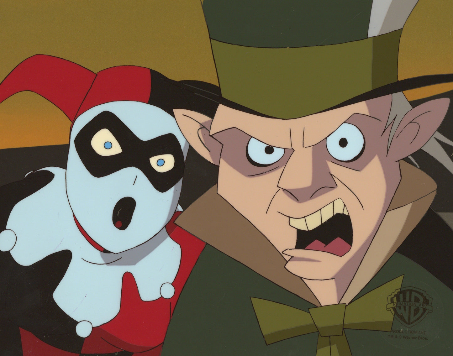 The New Batman Adventures Original Production Cel: Harley Quinn and Mad Hatter