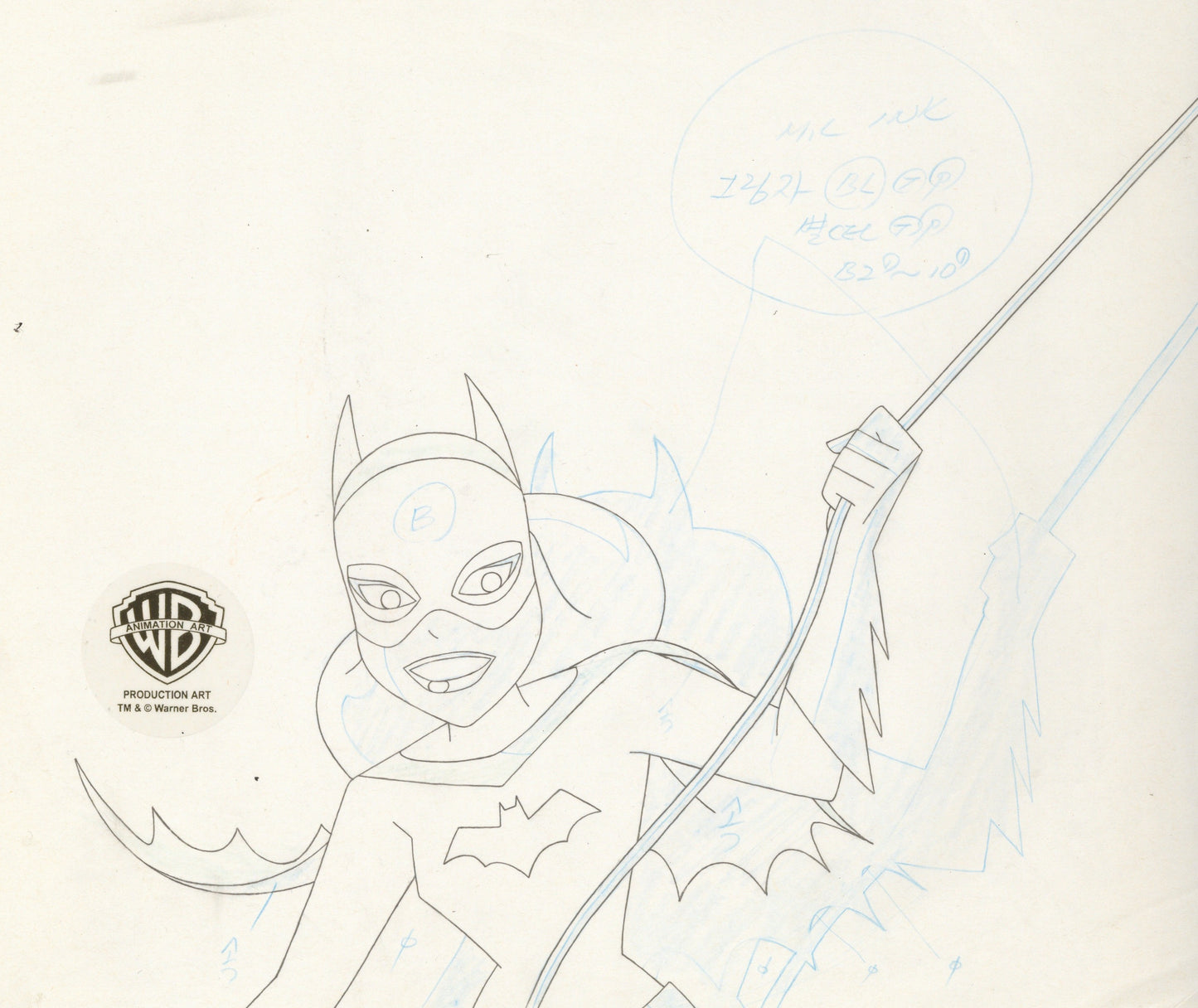 The New Batman Adventures Original Production Cel with Matching Drawing: Batgirl