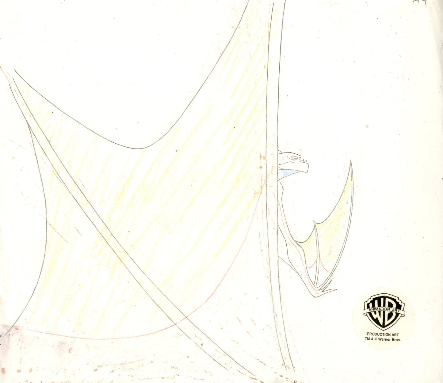 Batman The Animated Series Original Production Cel with Matching Drawing: Manbat