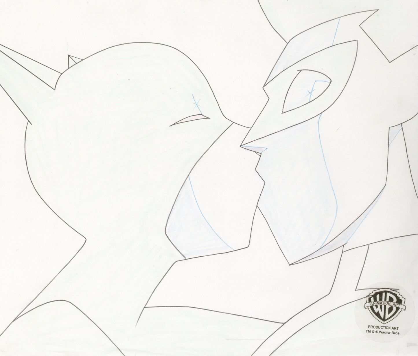 The New Batman Adventures Original Production Drawing: Catwoman and Nightwing