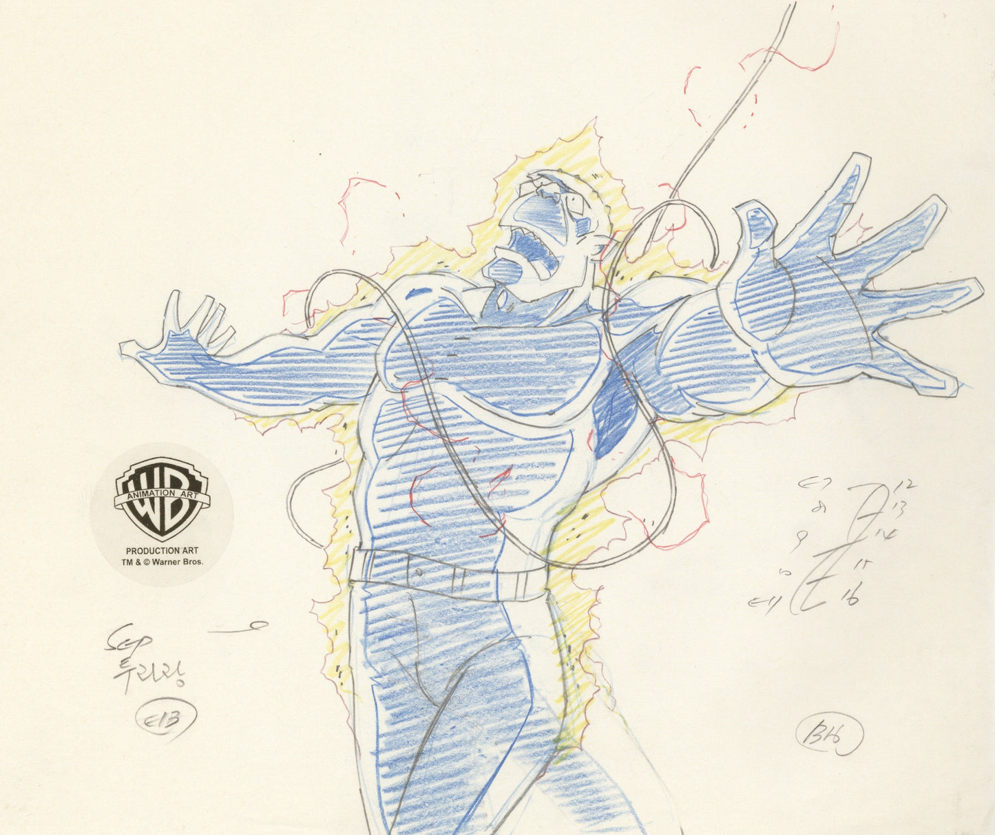Batman The Animated Series Original Production Drawing: Killer Croc