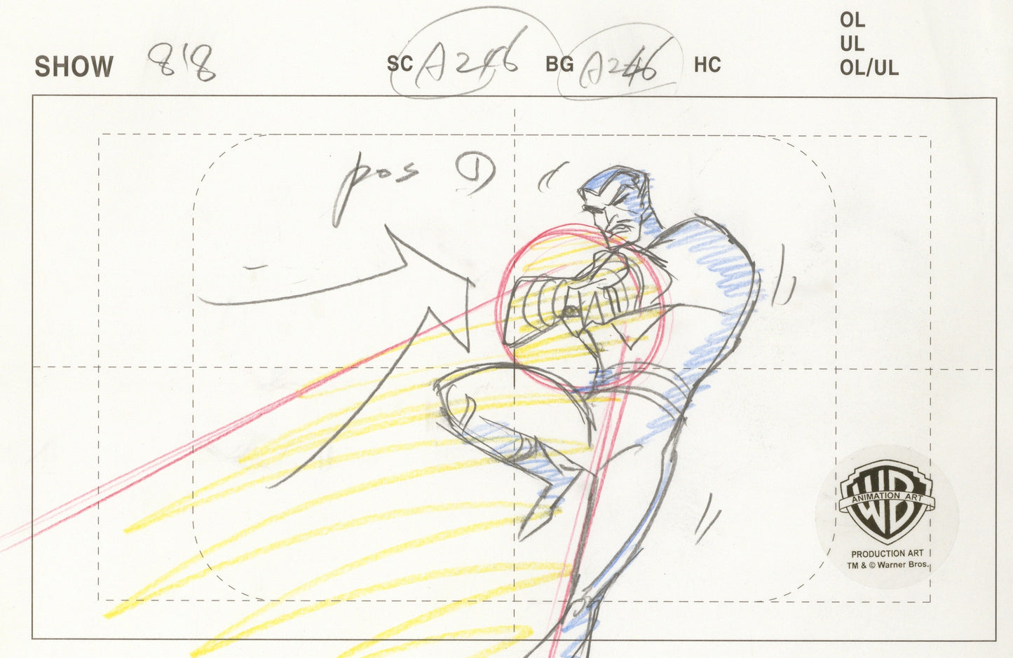 Justice League Original Production Drawing: Sinestro