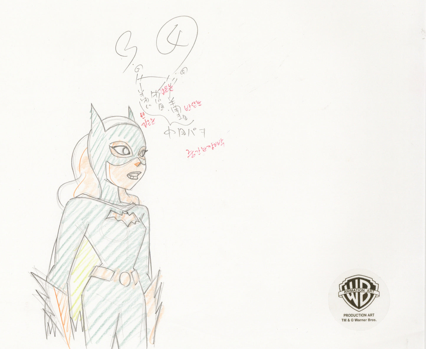 The New Batman Adventures Original Production Drawing: Batgirl