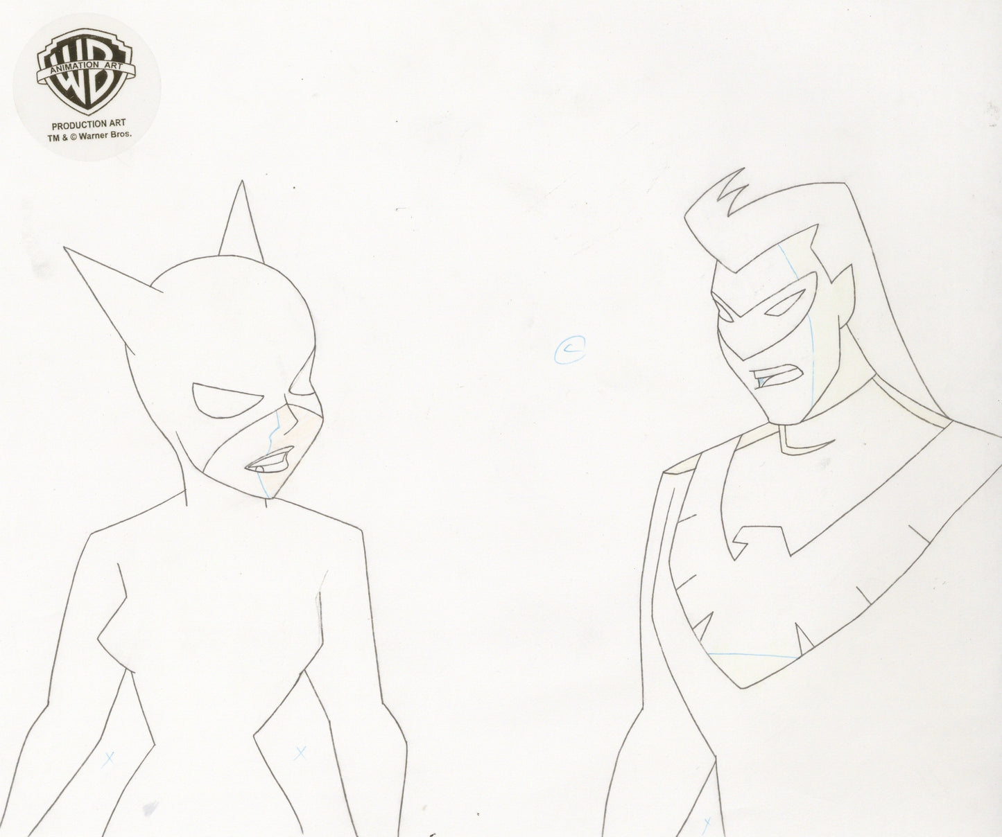 The New Batman Adventures Original Production Drawing: Catwoman, Nightwing