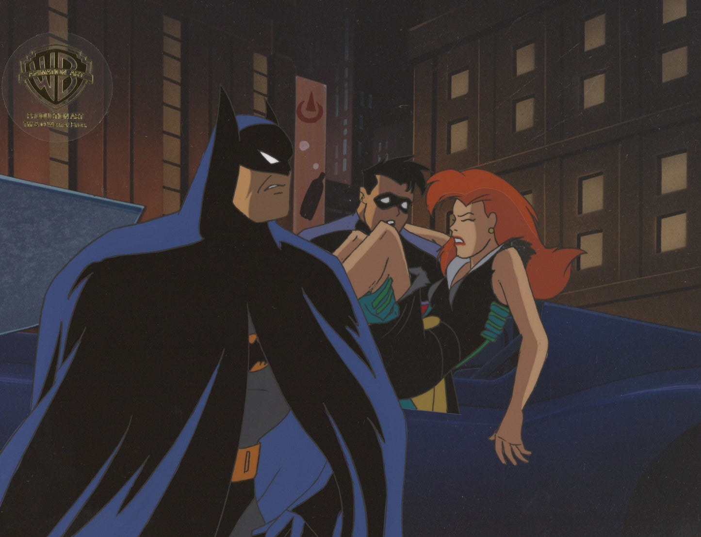 Batman The Animated Series Original Production Cel: Batman, Robin, Veronica Vreeland