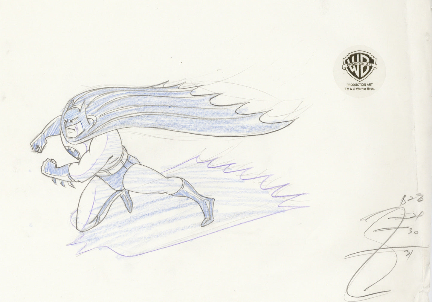 Batman The Animated Series Original Production Drawing: Batman