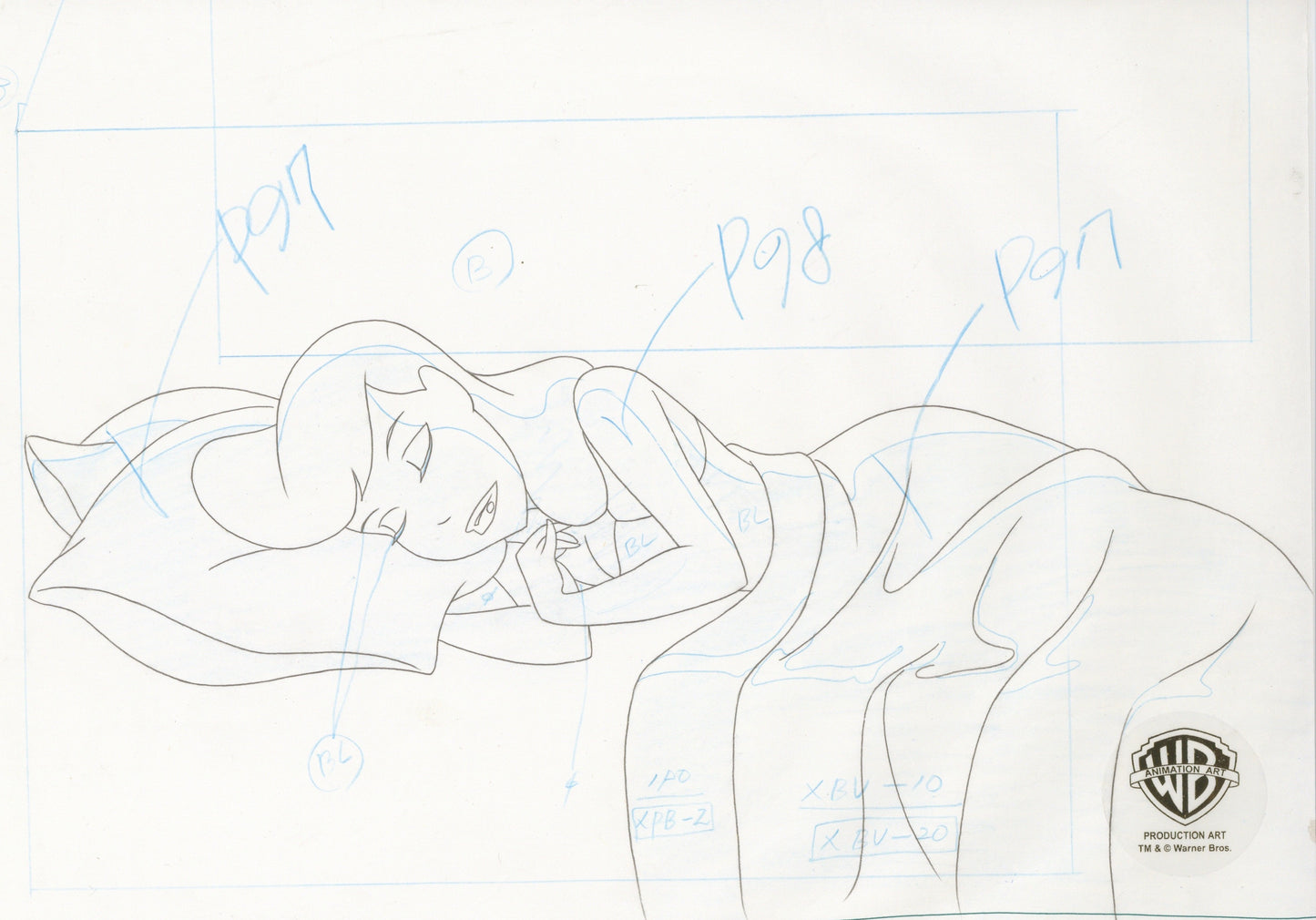 The New Adventures of Batman Original Production Cel with Matching Drawing: Barbara Gordon
