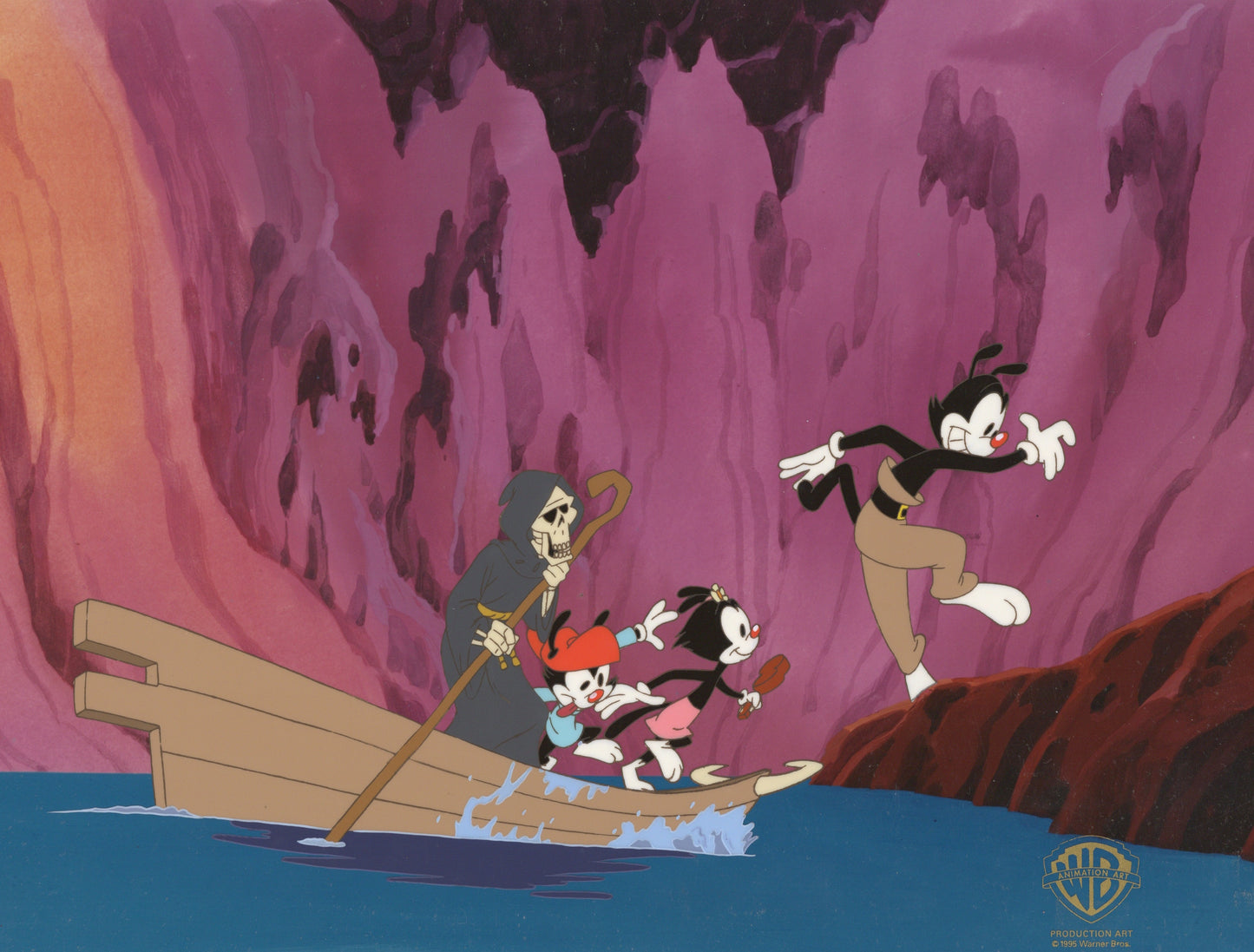 Animaniacs Original Production Cel: Yakko, Wakko, Dot, Charon