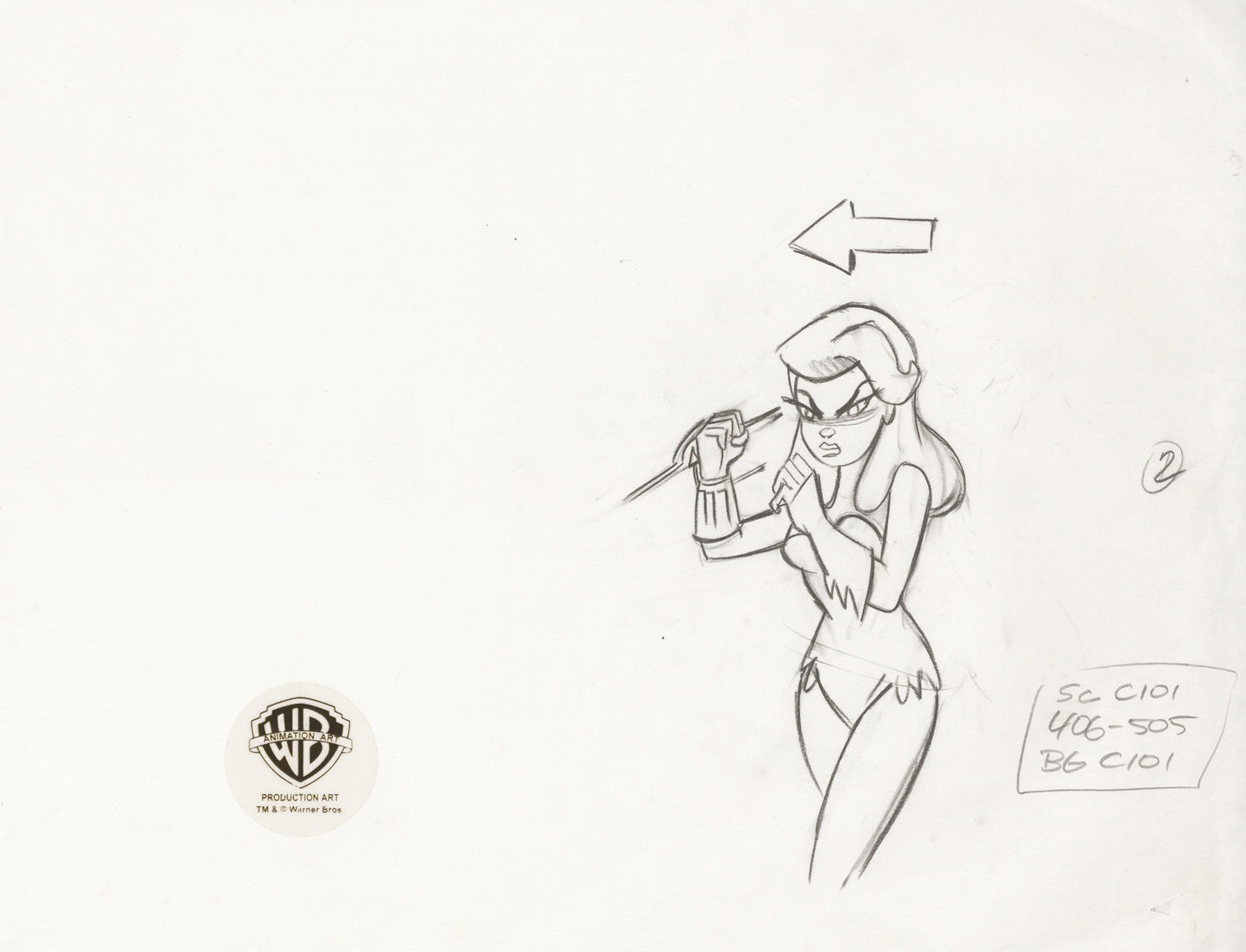 Batman The Animated Series Original Production Drawing: Poison Ivy