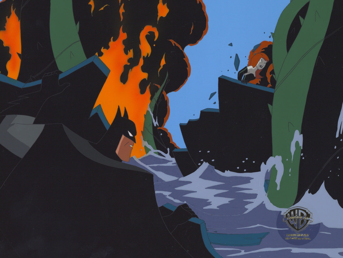 The New Batman Adventures Original Production Cel: Batman and Poison Ivy