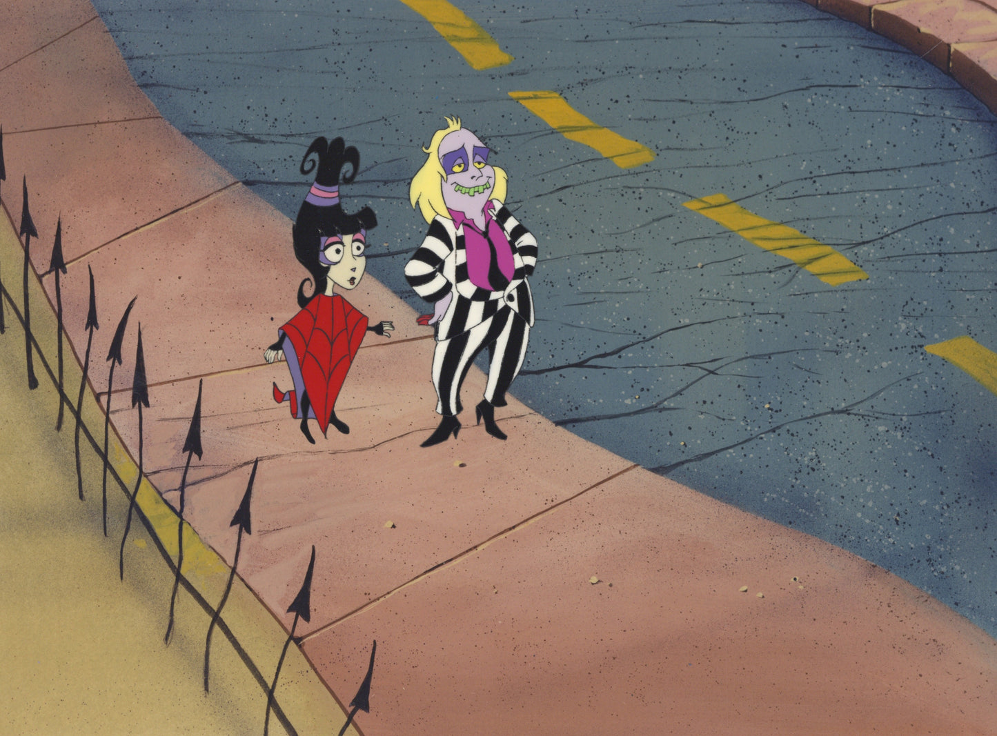 Beetlejuice The Animated Series Original Production Cel: Beetlejuice and Lydia Deetz