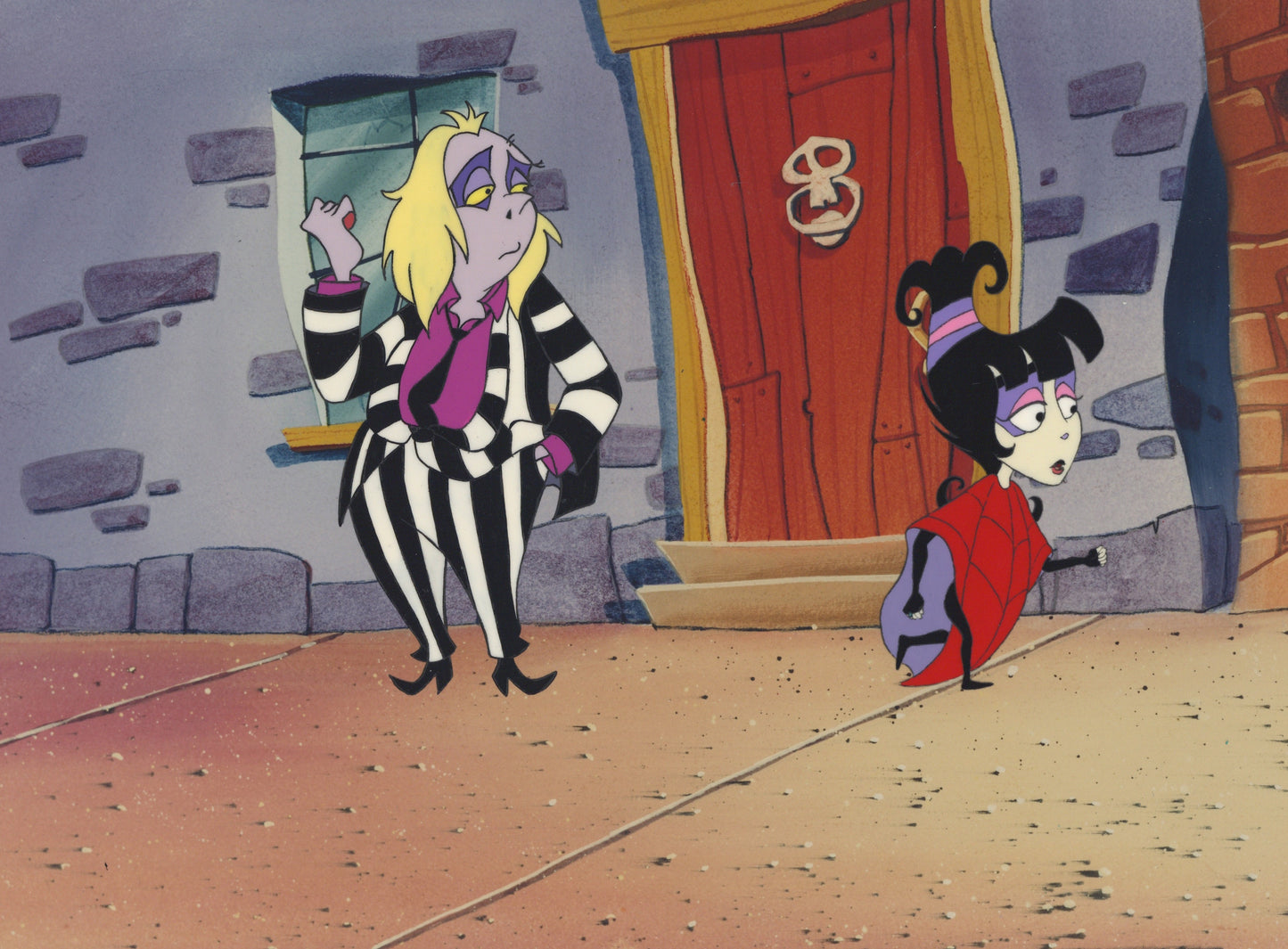 Beetlejuice The Animated Series Original Production Cel: Beetlejuice and Lydia Deetz