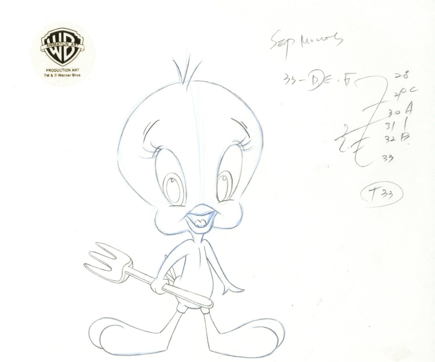 Looney Tunes Original Production Drawing: Tweety