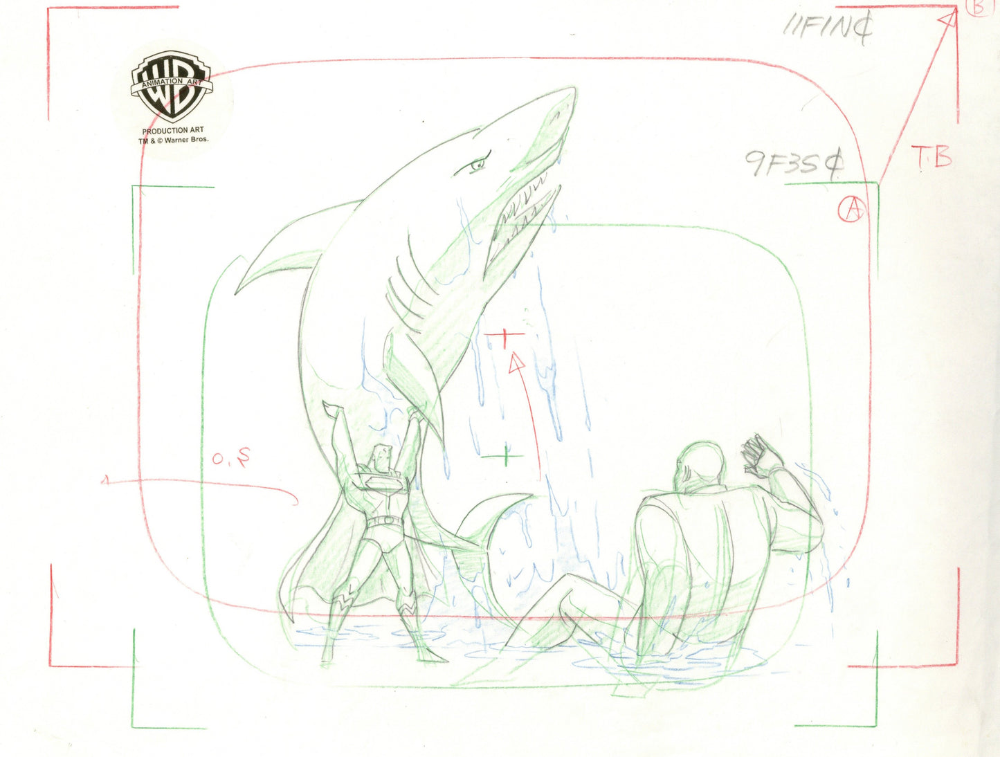 Superman The Animated Series Original Production Drawing: Superman, Lex Luthor