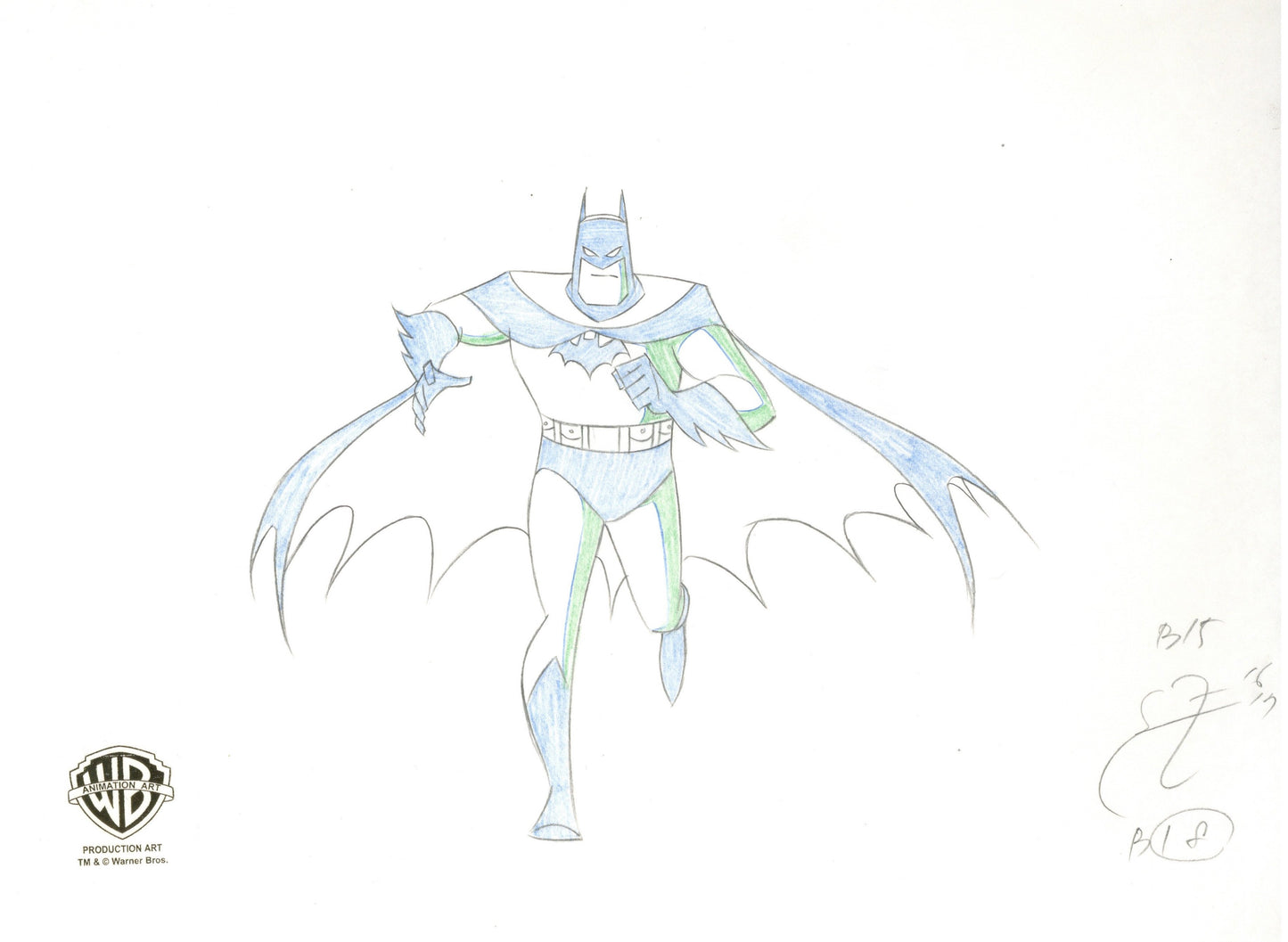 The New Batman Adventures Original Production Drawing: Batman