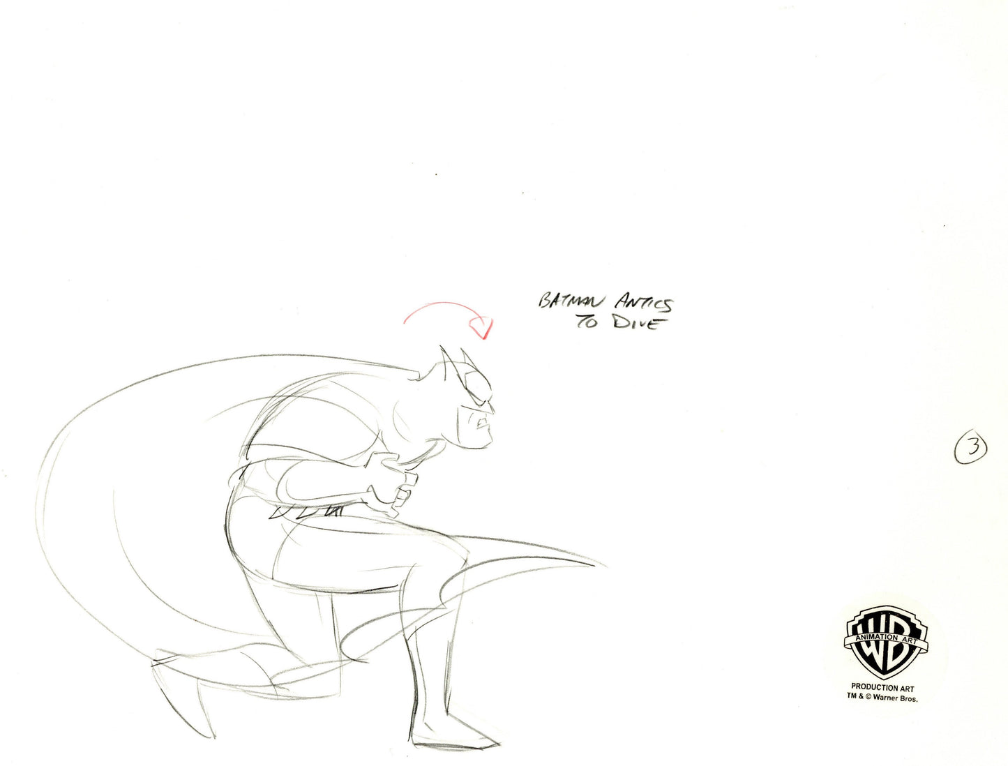 Batman The Animated Series Original Production Drawing: Batman