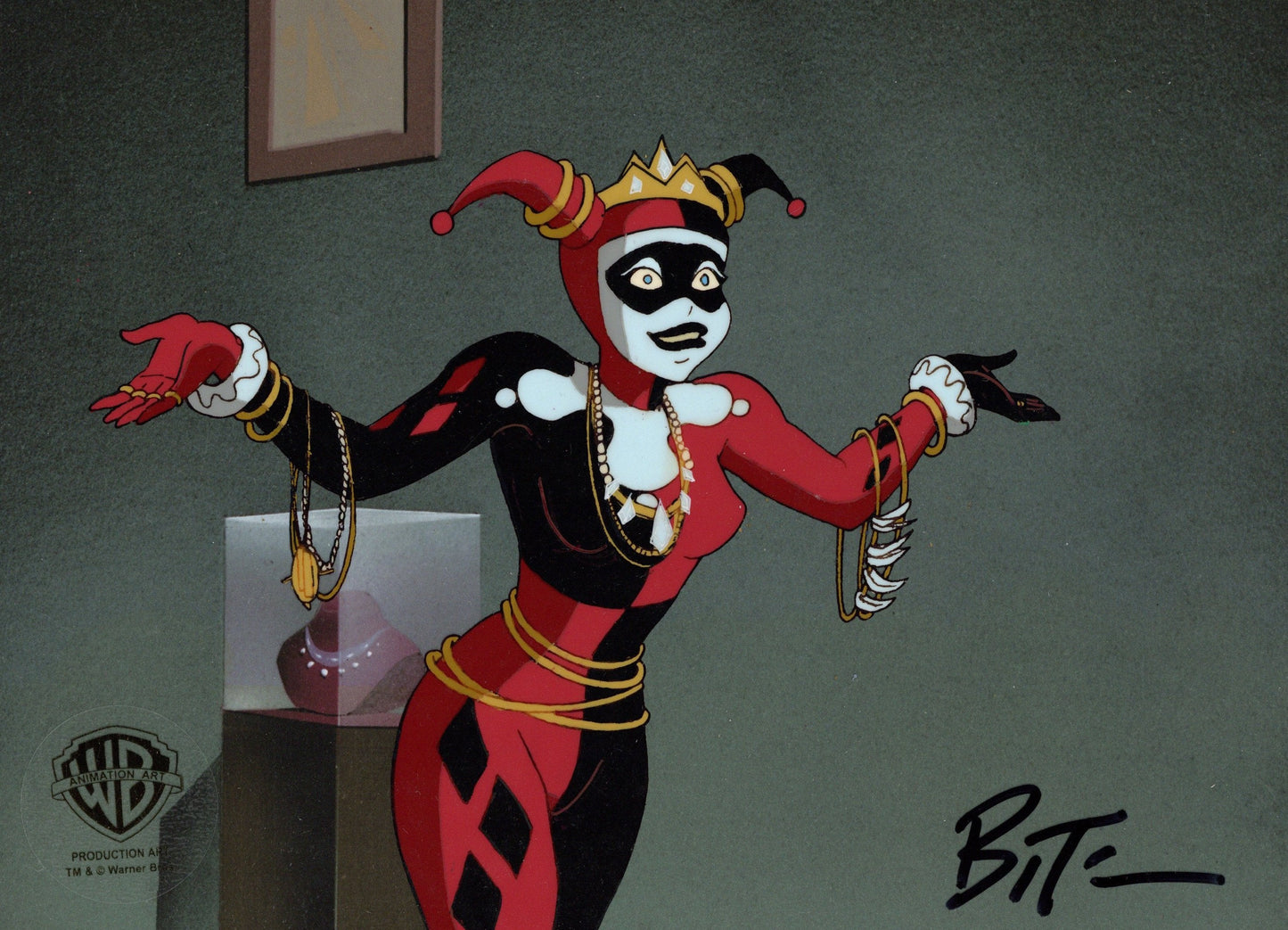 Batman The Animated Series Original Production Cel signed by Bruce Timm: Harley Quinn