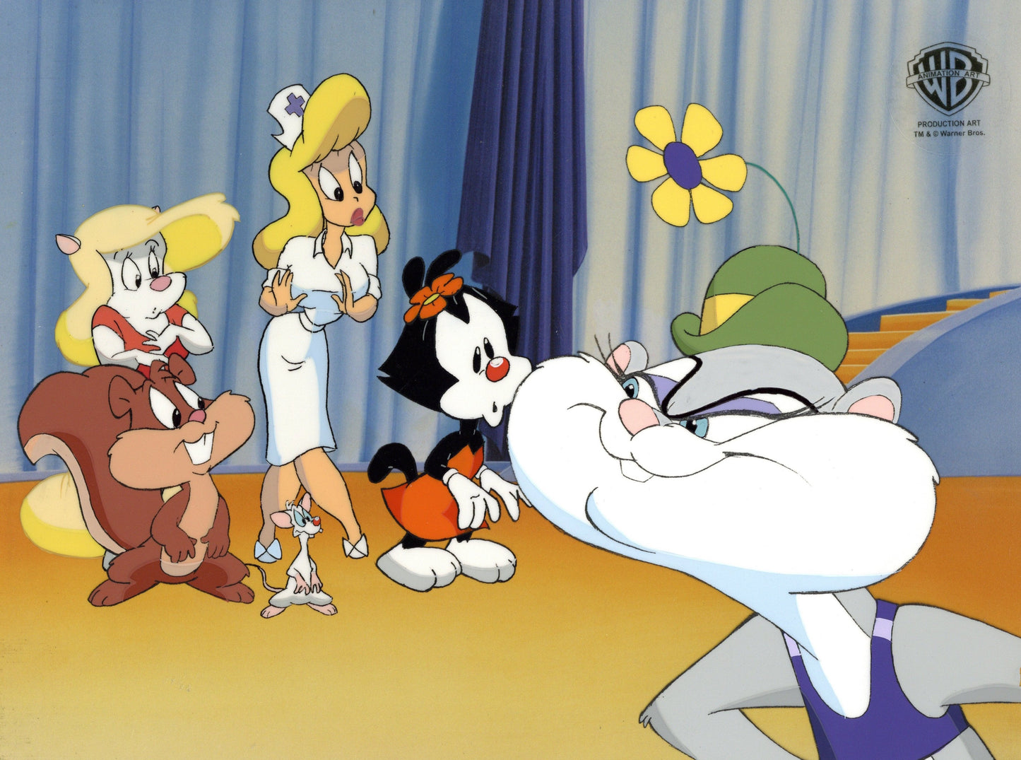 Animaniacs Original Production Cel: Minerva, Hello Nurse, Dot, Slappy, Skippy, and Pinky