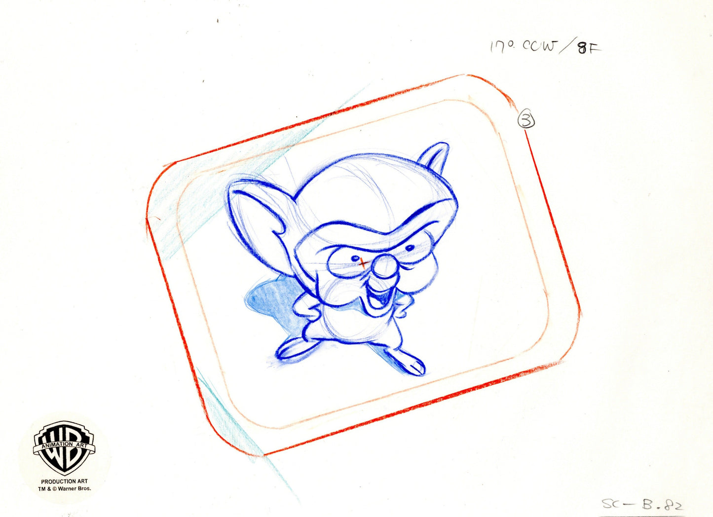Pinky And The Brain Original Production Drawing: Brain
