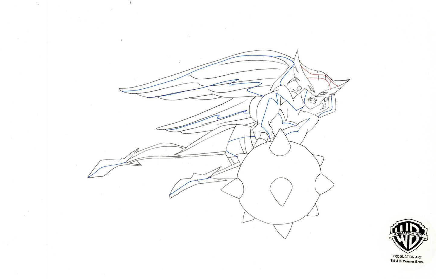 Justice League Original Production Drawing: Hawkgirl